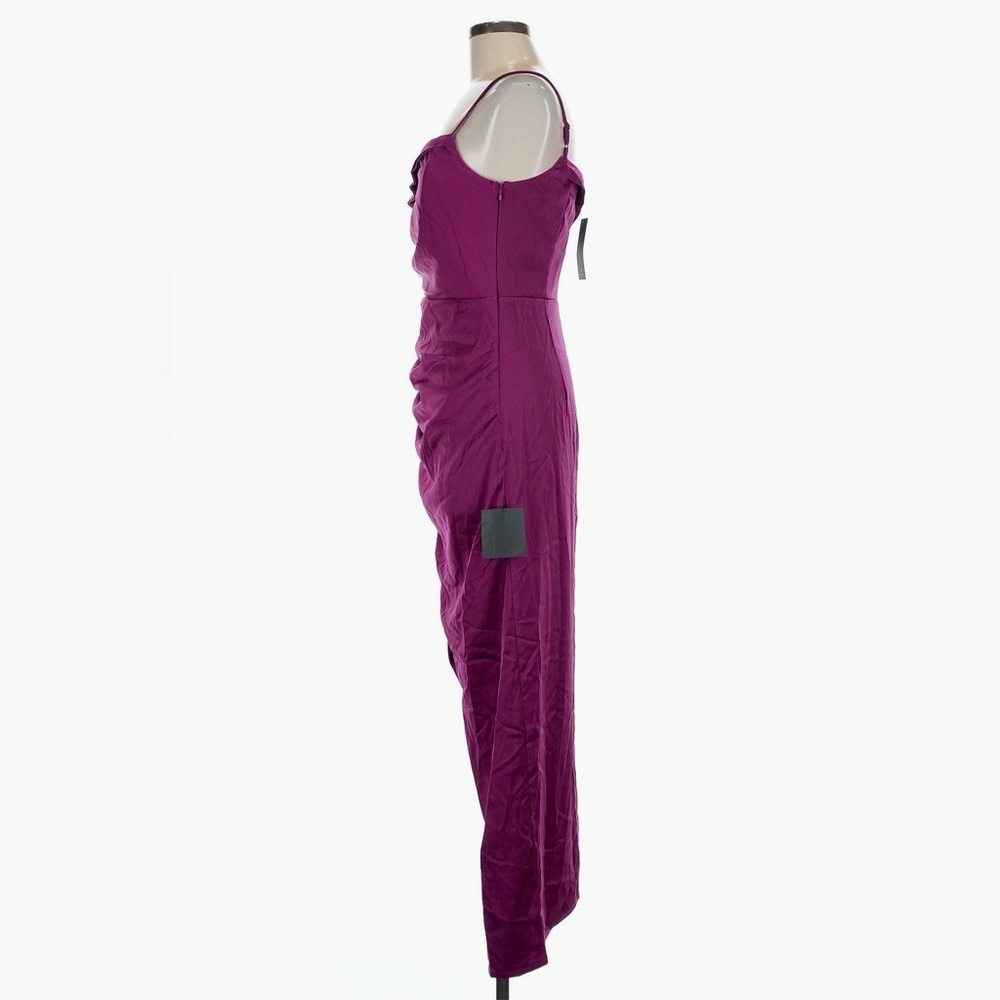 NWT Lulus Showing Off a Little Magenta Asymmetrical Tulip Midi Dress | Medium - Picture 8 of 10